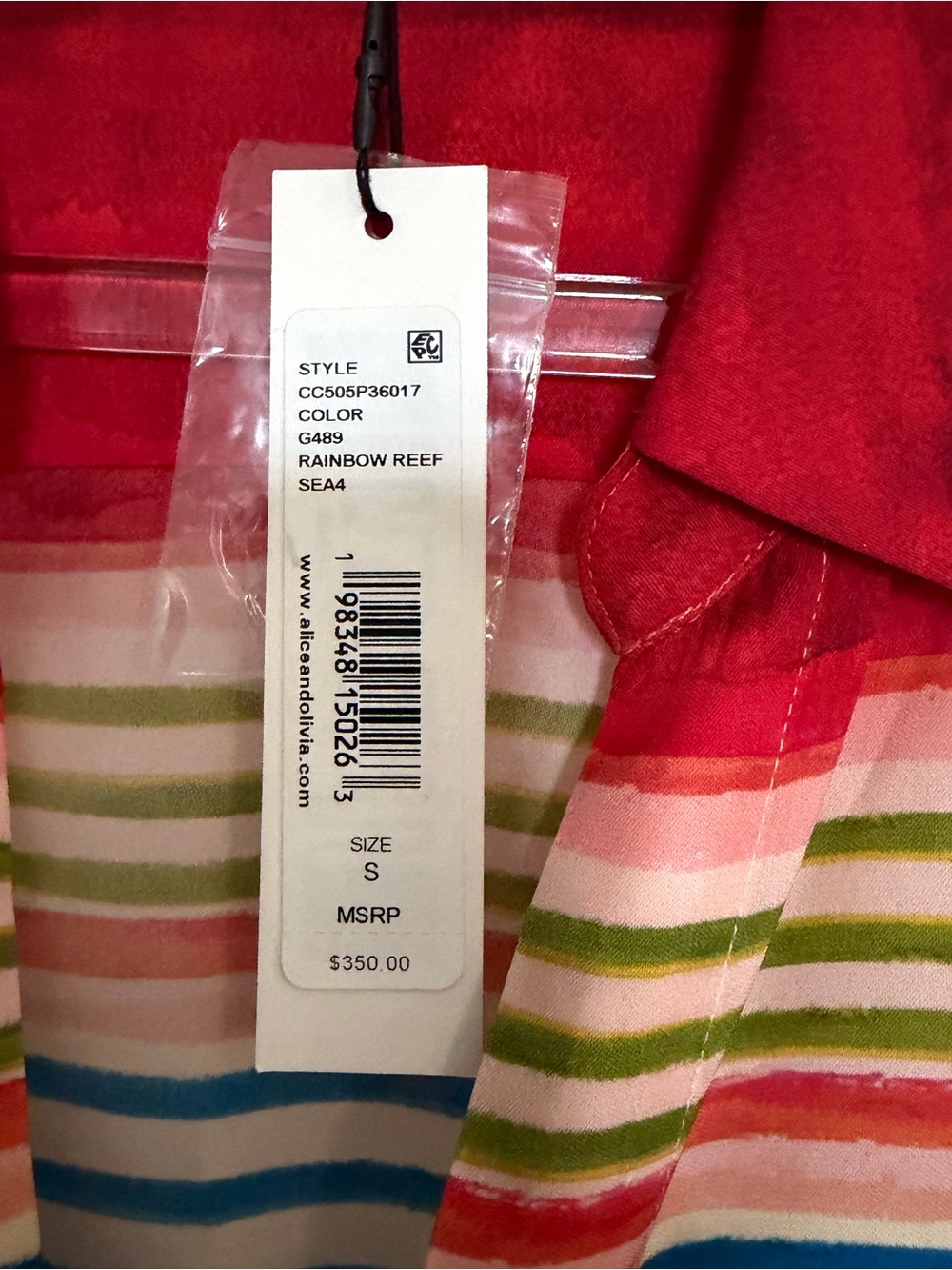 Alice + Olivia Multicolor Striped Tie-Front Button Down Shirt - Picture 5 of 5